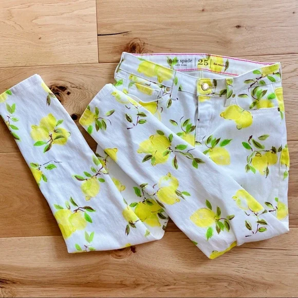 Kate Spade Brooke Street Capri Lemon Pants EUC - Picture 4 of 16
